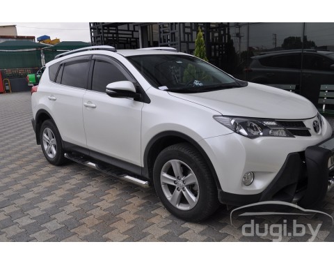 Пороги - трубы "Delux" для RAV4 (2013+).
